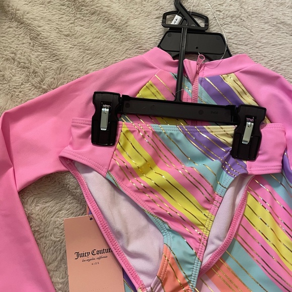 NWT Juicy Couture Toddler Rashguard Swim Shirt and Bikini Bottoms - Picture 2 of 5